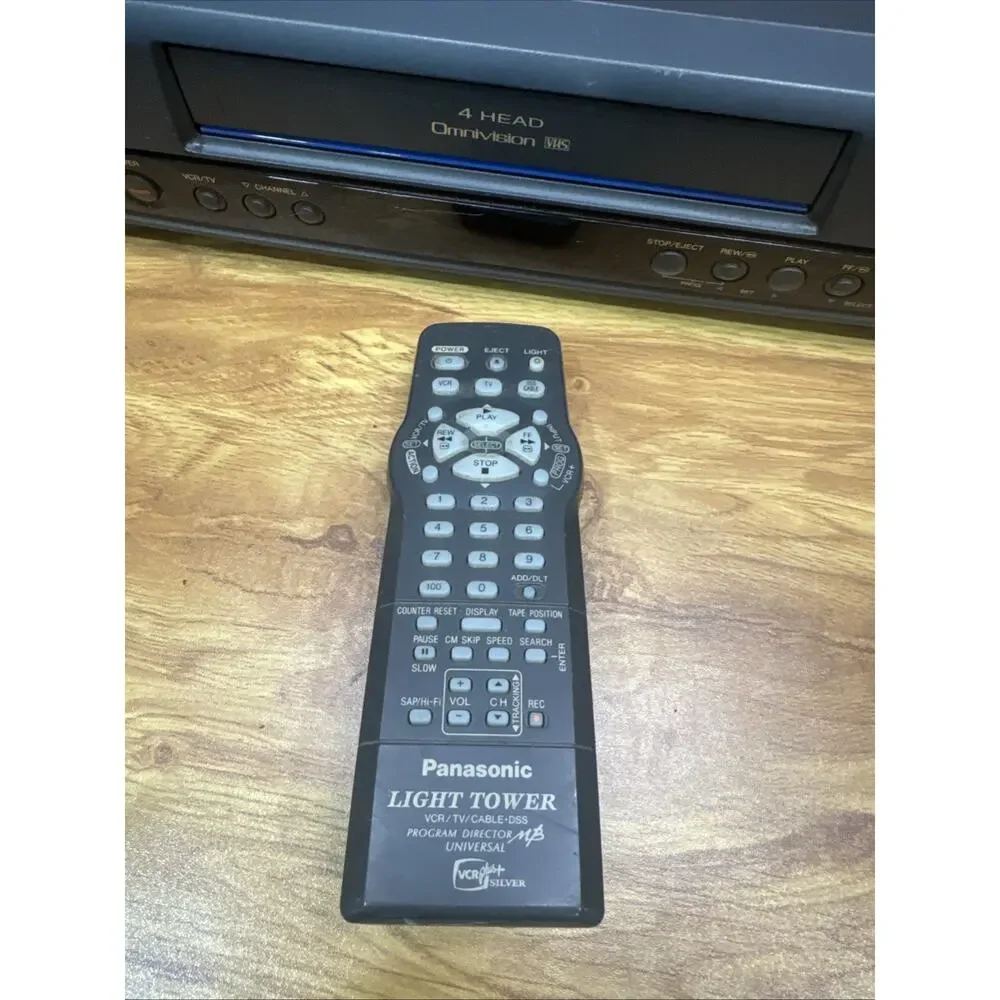 Panasonic PV-7400 VCR Blue Line Hi-Fi Stereo Omnivision Remote Tested & Working